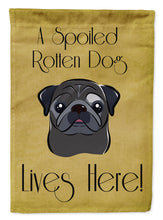 Load image into Gallery viewer, Black Pug Spoiled Dog Lives Here Garden Flag – Funny Gold Background Dog Decor BB1511GF