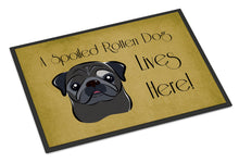 Load image into Gallery viewer, Black Pug Spoiled Dog Lives Here Doormat - 24x36 Decorative Floor Mat – Indoor/Outdoor Rug with Artistic Flair BB1511JMAT