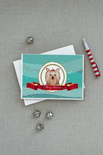 Load image into Gallery viewer, Yorkie Yorkishire Terrier Merry Christmas Greeting Cards -  Blank Note Cards – 8-Pack of Artist-Designed Cards with Envelopes