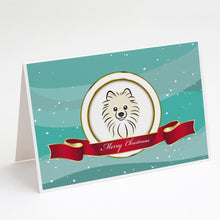 Load image into Gallery viewer, Pomeranian Merry Christmas Greeting Cards -  Blank Note Cards – 8-Pack of Artist-Designed Cards with Envelopes