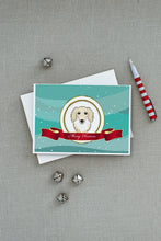 Load image into Gallery viewer, Longhair Creme Dachshund Merry Christmas Greeting Cards -  Blank Note Cards – 8-Pack of Artist-Designed Cards with Envelopes