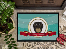 Load image into Gallery viewer, Longhair Black and Tan Dachshund Merry Christmas Doormat - 24x36 Decorative Floor Mat – Indoor/Outdoor Rug with Artistic Flair BB1523JMAT