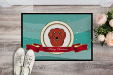 Load image into Gallery viewer, Longhair Red Dachshund Merry Christmas Doormat - 24x36 Decorative Floor Mat – Indoor/Outdoor Rug with Artistic Flair BB1524JMAT