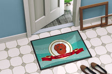 Load image into Gallery viewer, Longhair Red Dachshund Merry Christmas Doormat - 24x36 Decorative Floor Mat – Indoor/Outdoor Rug with Artistic Flair BB1524JMAT