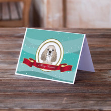 Load image into Gallery viewer, Cocker Spaniel Merry Christmas Greeting Cards -  Blank Note Cards – 8-Pack of Artist-Designed Cards with Envelopes