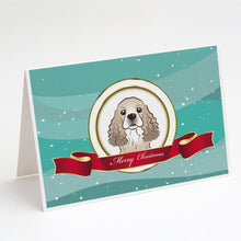 Load image into Gallery viewer, Cocker Spaniel Merry Christmas Greeting Cards -  Blank Note Cards – 8-Pack of Artist-Designed Cards with Envelopes