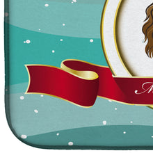 Load image into Gallery viewer, Cavalier Spaniel Merry Christmas Dish Drying Mat – Absorbent, Artistic Kitchen Essentials BB1534DDM