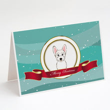 Load image into Gallery viewer, Westie Merry Christmas Greeting Cards -  Blank Note Cards – 8-Pack of Artist-Designed Cards with Envelopes