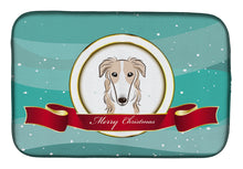 Load image into Gallery viewer, Borzoi Merry Christmas Dish Drying Mat – Absorbent, Artistic Kitchen Essentials BB1538DDM