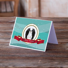 Load image into Gallery viewer, Japanese Chin Merry Christmas Greeting Cards -  Blank Note Cards – 8-Pack of Artist-Designed Cards with Envelopes