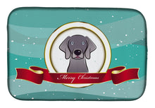 Load image into Gallery viewer, Weimaraner Merry Christmas Dish Drying Mat – Absorbent, Artistic Kitchen Essentials BB1541DDM