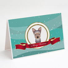 Load image into Gallery viewer, Yorkie Puppy Merry Christmas Greeting Cards -  Blank Note Cards – 8-Pack of Artist-Designed Cards with Envelopes