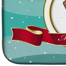 Load image into Gallery viewer, Wirehaired Dachshund Merry Christmas Dish Drying Mat – Absorbent, Artistic Kitchen Essentials BB1543DDM