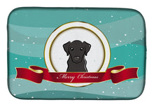 Load image into Gallery viewer, Black Labrador Merry Christmas Dish Drying Mat – Absorbent, Artistic Kitchen Essentials BB1545DDM