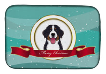 Load image into Gallery viewer, Bernese Mountain Dog Merry Christmas Dish Drying Mat – Absorbent, Artistic Kitchen Essentials BB1547DDM