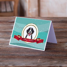Load image into Gallery viewer, Bernese Mountain Dog Merry Christmas Greeting Cards -  Blank Note Cards – 8-Pack of Artist-Designed Cards with Envelopes