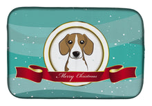 Load image into Gallery viewer, Beagle Merry Christmas Dish Drying Mat – Absorbent, Artistic Kitchen Essentials BB1549DDM