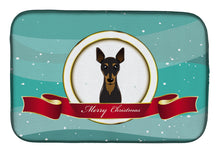 Load image into Gallery viewer, Min Pin Merry Christmas Dish Drying Mat – Absorbent, Artistic Kitchen Essentials BB1550DDM