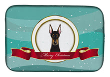 Load image into Gallery viewer, Doberman Merry Christmas Dish Drying Mat – Absorbent, Artistic Kitchen Essentials BB1555DDM