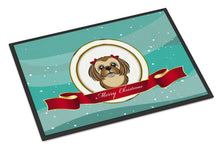 Load image into Gallery viewer, Chocolate Brown Shih Tzu Merry Christmas Doormat - 24x36 Decorative Floor Mat – Indoor/Outdoor Rug with Artistic Flair BB1559JMAT