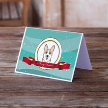 Load image into Gallery viewer, Sable Corgi Merry Christmas Greeting Cards -  Blank Note Cards – 8-Pack of Artist-Designed Cards with Envelopes