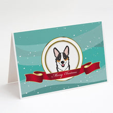 Load image into Gallery viewer, Tricolor Corgi Merry Christmas Greeting Cards -  Blank Note Cards – 8-Pack of Artist-Designed Cards with Envelopes