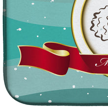 Load image into Gallery viewer, White Poodle Merry Christmas Dish Drying Mat – Absorbent, Artistic Kitchen Essentials BB1567DDM