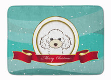 Load image into Gallery viewer, White Poodle Merry Christmas Machine Washable Memory Foam Mat BB1567RUG