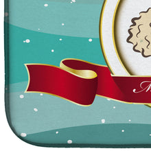 Load image into Gallery viewer, Buff Poodle Merry Christmas Dish Drying Mat – Absorbent, Artistic Kitchen Essentials BB1568DDM