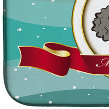 Load image into Gallery viewer, Silver Gray Poodle Merry Christmas Dish Drying Mat – Absorbent, Artistic Kitchen Essentials BB1569DDM