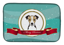 Load image into Gallery viewer, Jack Russell Terrier Merry Christmas Dish Drying Mat – Absorbent, Artistic Kitchen Essentials BB1571DDM
