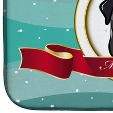 Load image into Gallery viewer, Black Pug Merry Christmas Dish Drying Mat – Absorbent, Artistic Kitchen Essentials BB1573DDM