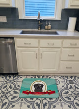 Load image into Gallery viewer, Black Pug Merry Christmas Machine Washable Memory Foam Mat BB1573RUG