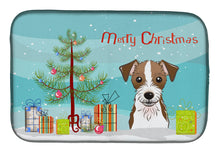 Load image into Gallery viewer, Christmas Tree and Jack Russell Terrier Dish Drying Mat – Absorbent, Artistic Kitchen Essentials BB1574DDM