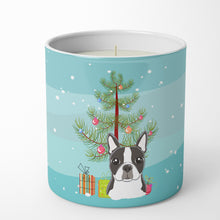 Load image into Gallery viewer, Christmas Tree and Boston Terrier 10 oz Decorative Soy Candle