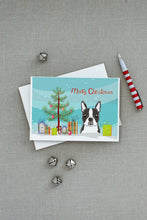 Load image into Gallery viewer, Christmas Tree and Boston Terrier Greeting Cards -  Blank Note Cards – 8-Pack of Artist-Designed Cards with Envelopes
