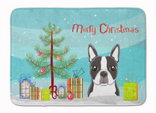 Load image into Gallery viewer, Christmas Tree and Boston Terrier Machine Washable Memory Foam Mat BB1575RUG