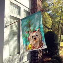 Load image into Gallery viewer, Christmas Tree and Yorkie Yorkshire Terrier Flag Canvas House Size BB1576CHF