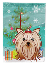 Load image into Gallery viewer, Christmas Tree and Yorkie Yorkshire Terrier Garden Flag – Decorative Outdoor Yard Flag BB1576GF