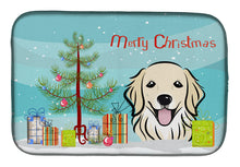 Load image into Gallery viewer, Christmas Tree and Golden Retriever Dish Drying Mat – Absorbent, Artistic Kitchen Essentials BB1577DDM