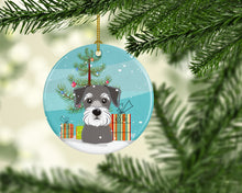 Load image into Gallery viewer, Christmas Tree and Schnauzer Ornament - Round Ceramic Ornament – Artist-Designed Keepsake Decoration BB1578CO1