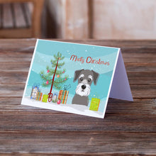 Load image into Gallery viewer, Christmas Tree and Schnauzer Greeting Cards -  Blank Note Cards – 8-Pack of Artist-Designed Cards with Envelopes