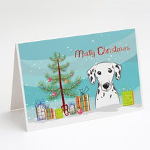 Load image into Gallery viewer, Christmas Tree and Dalmatian Greeting Cards -  Blank Note Cards – 8-Pack of Artist-Designed Cards with Envelopes