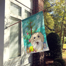Load image into Gallery viewer, Christmas Tree and Longhair Creme Dachshund Flag Canvas House Size BB1584CHF