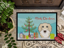 Load image into Gallery viewer, Christmas Tree and Longhair Creme Dachshund Doormat - 24x36 Decorative Floor Mat – Indoor/Outdoor Rug with Artistic Flair BB1584JMAT