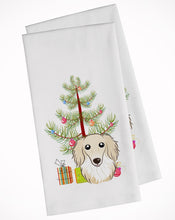 Load image into Gallery viewer, Christmas Tree and Longhair Creme Dachshund Kitchen Towels – Set of 2 - Decorative &amp; Absorbent Cotton | BB1584WTKT