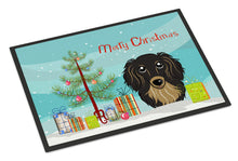 Load image into Gallery viewer, Christmas Tree and Longhair Black and Tan Dachshund Doormat - 24x36 Decorative Floor Mat – Indoor/Outdoor Rug with Artistic Flair BB1585JMAT