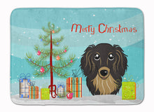 Load image into Gallery viewer, Christmas Tree and Longhair Black and Tan Dachshund Machine Washable Memory Foam Mat BB1585RUG