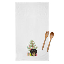 Load image into Gallery viewer, Christmas Tree and Longhair Black and Tan Dachshund Kitchen Towels – Set of 2 - Decorative &amp; Absorbent Cotton | BB1585WTKT