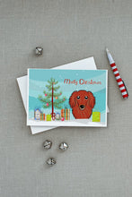 Load image into Gallery viewer, Christmas Tree and Longhair Red Dachshund Greeting Cards -  Blank Note Cards – 8-Pack of Artist-Designed Cards with Envelopes
